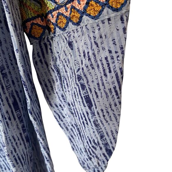 Anthropologie Bhanuni by Jyoti Linne Embroidered Blue Dress size medium - Picture 9 of 10